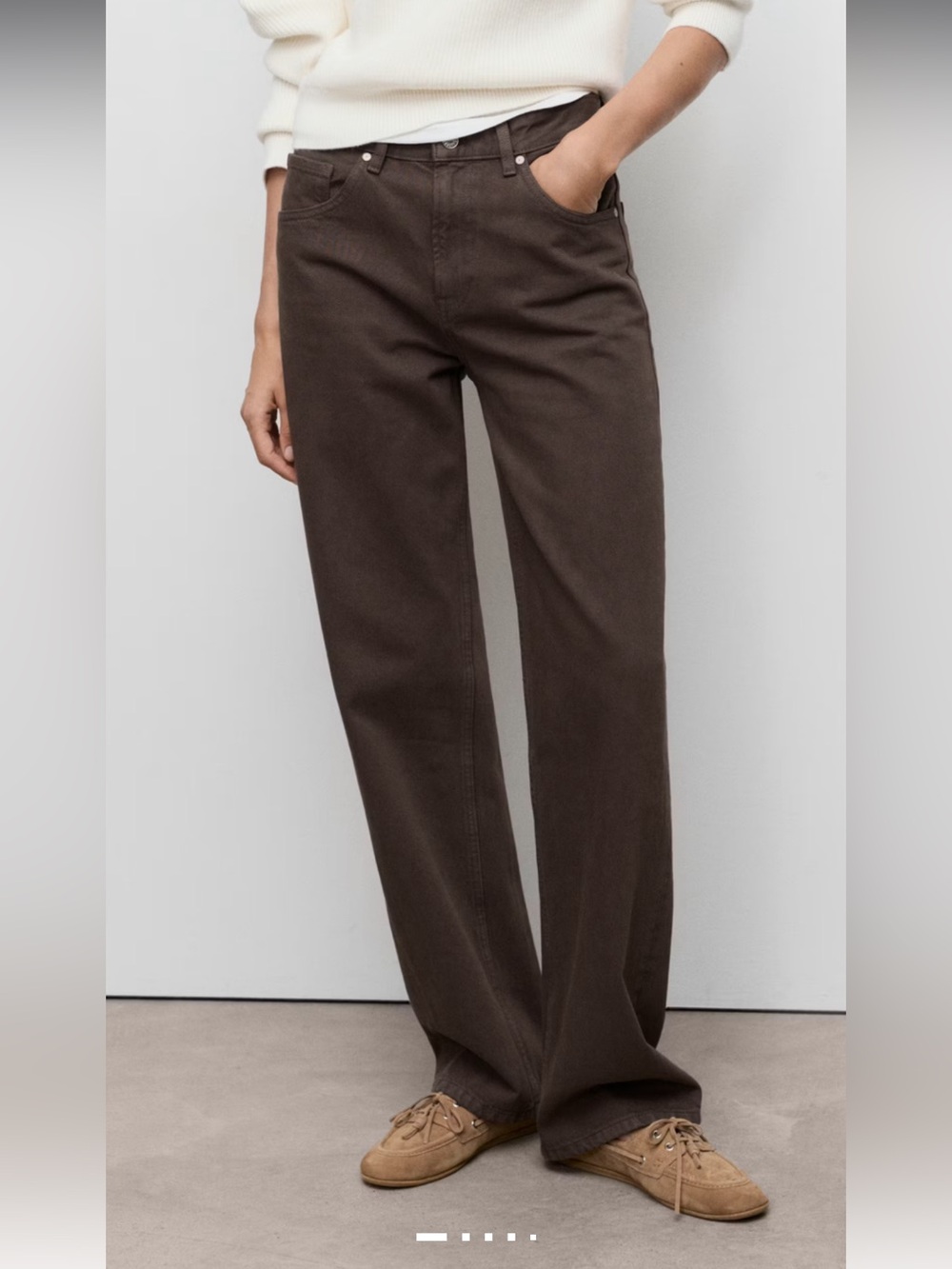 New MNG Mango Sz 6 Brown Chocolate Miami Mid-rise Straight Fit Jeans Ret $69!